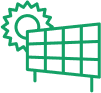 Solar panels with a sun icon and a Micro Inverter.